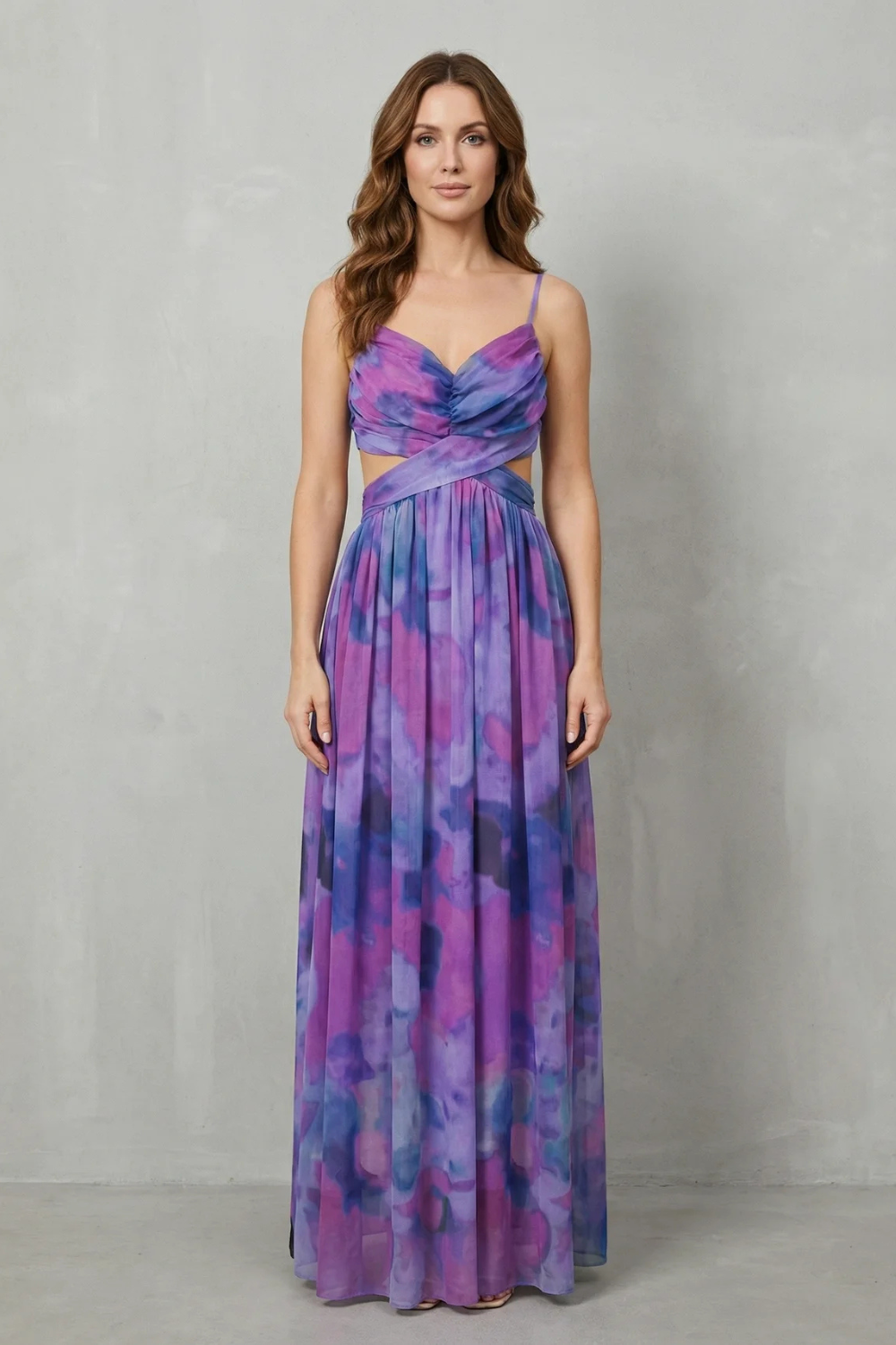 Watercolour Maxi Dress - Sleeveless, Lightweight, Elegant Summer Wear