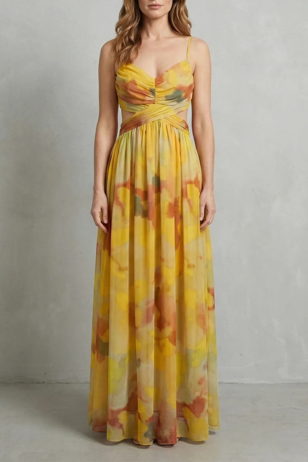 Watercolour Maxi Dress - Sleeveless, Lightweight, Elegant Summer Wear