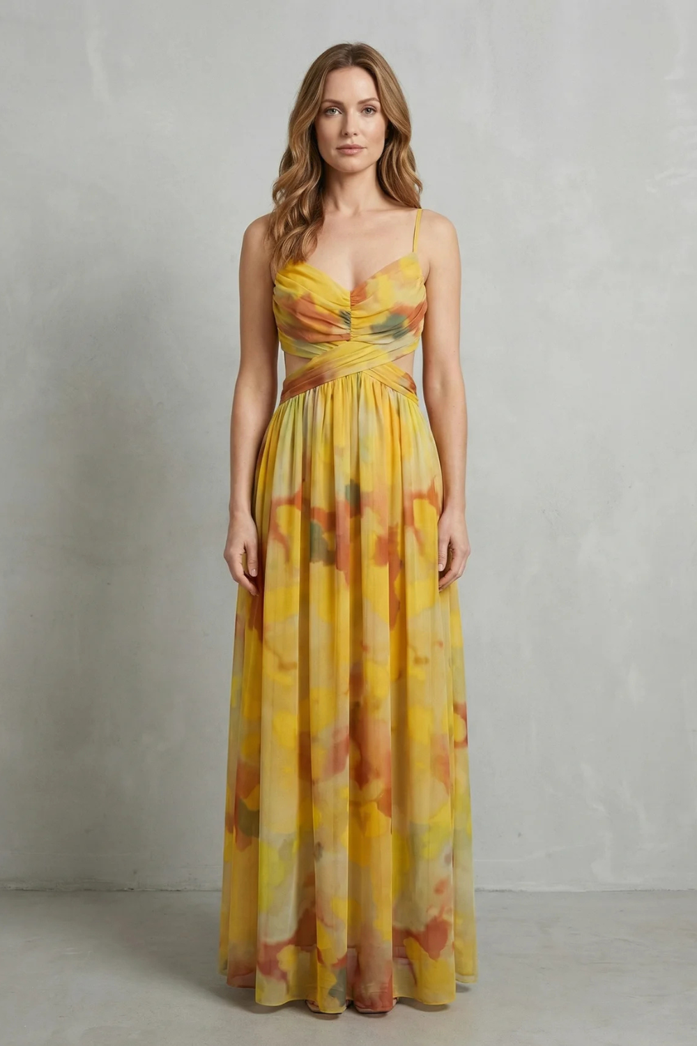 Watercolour Maxi Dress - Sleeveless, Lightweight, Elegant Summer Wear