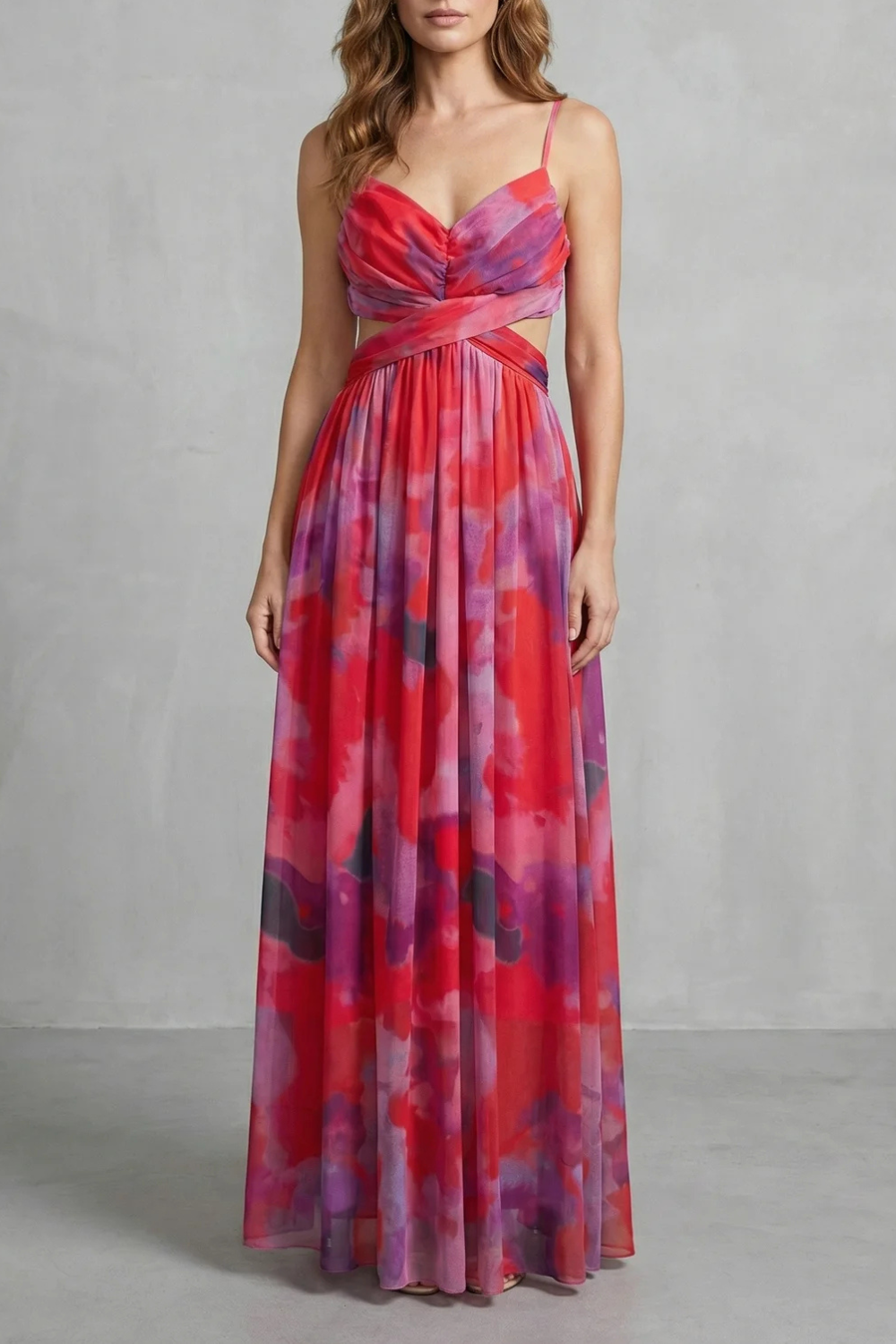 Watercolour Maxi Dress - Sleeveless, Lightweight, Elegant Summer Wear