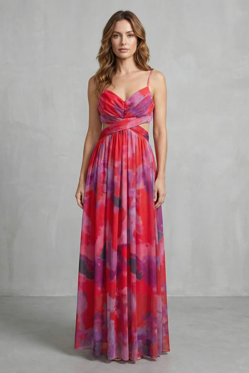 Watercolour Maxi Dress - Sleeveless, Lightweight, Elegant Summer Wear