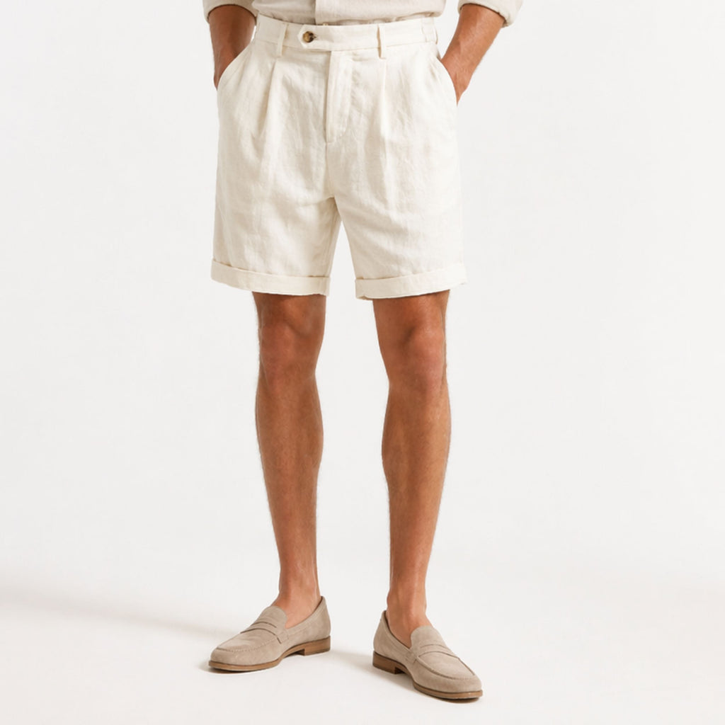 Men's Lyocell Cotton Tailored Shorts - Classic Summer Style for Casual Wear