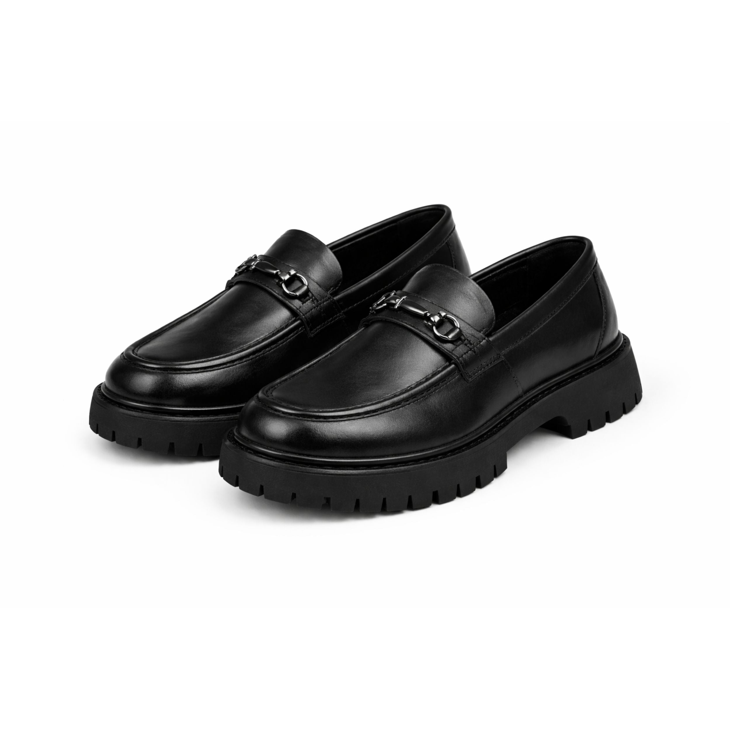 Men's Chunky Sole Leather Business Loafers – Classic British Style
