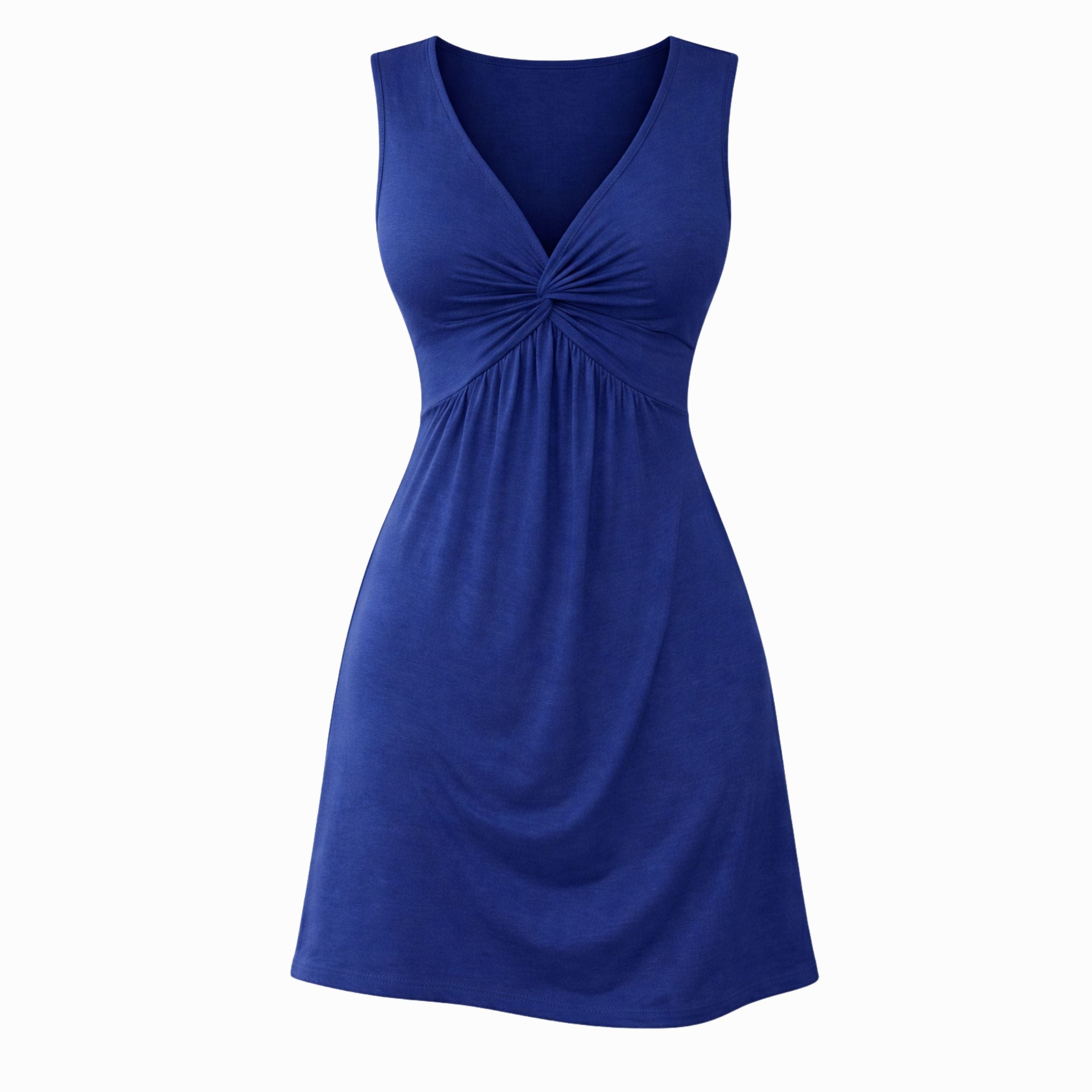 Twist Pattern Sleeveless Short Dress | Casual Summer Style for Women
