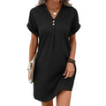 V-Neck Short Sleeve Dress for Women | Relaxed Fit | Summer Casual Wear