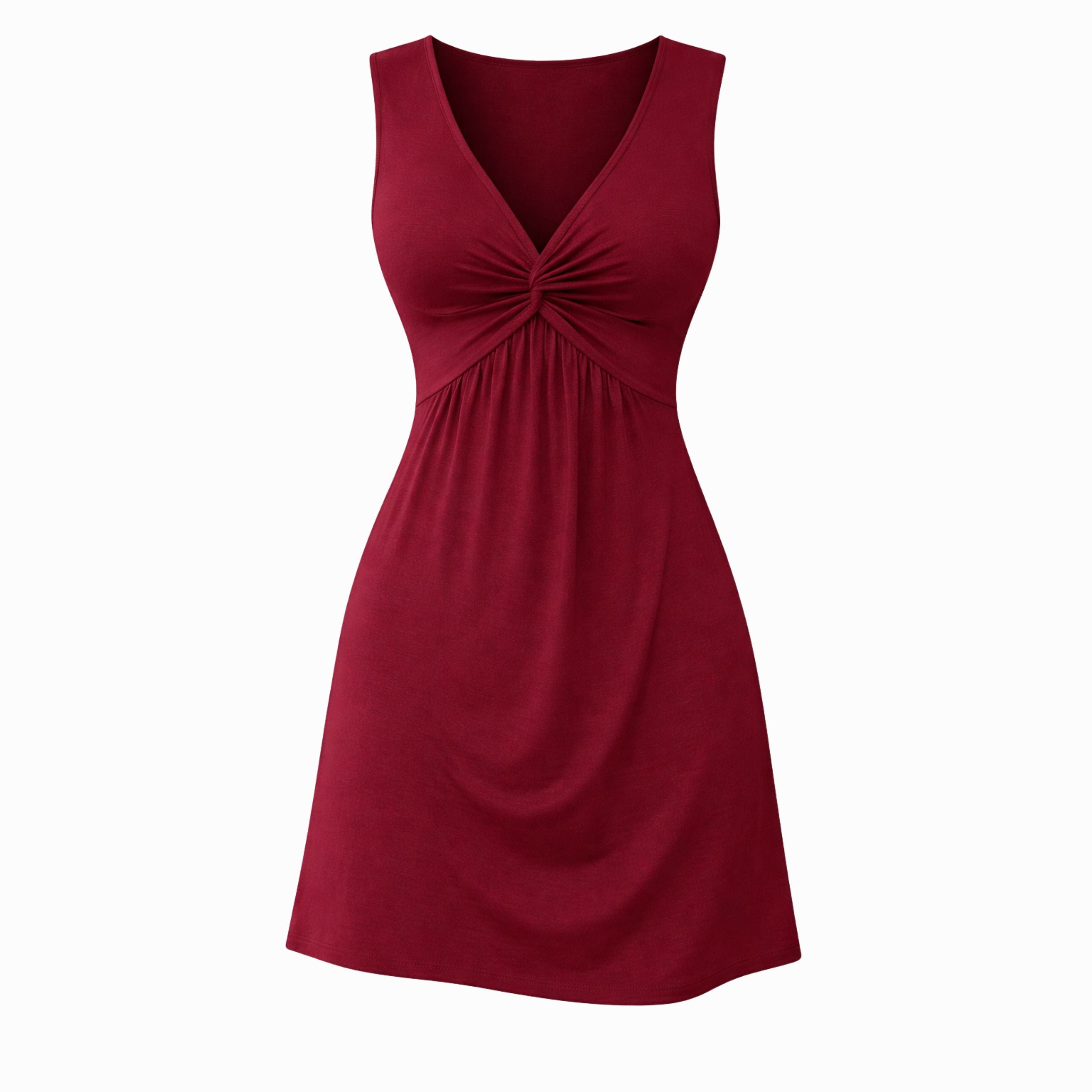 Twist Pattern Sleeveless Short Dress | Casual Summer Style for Women