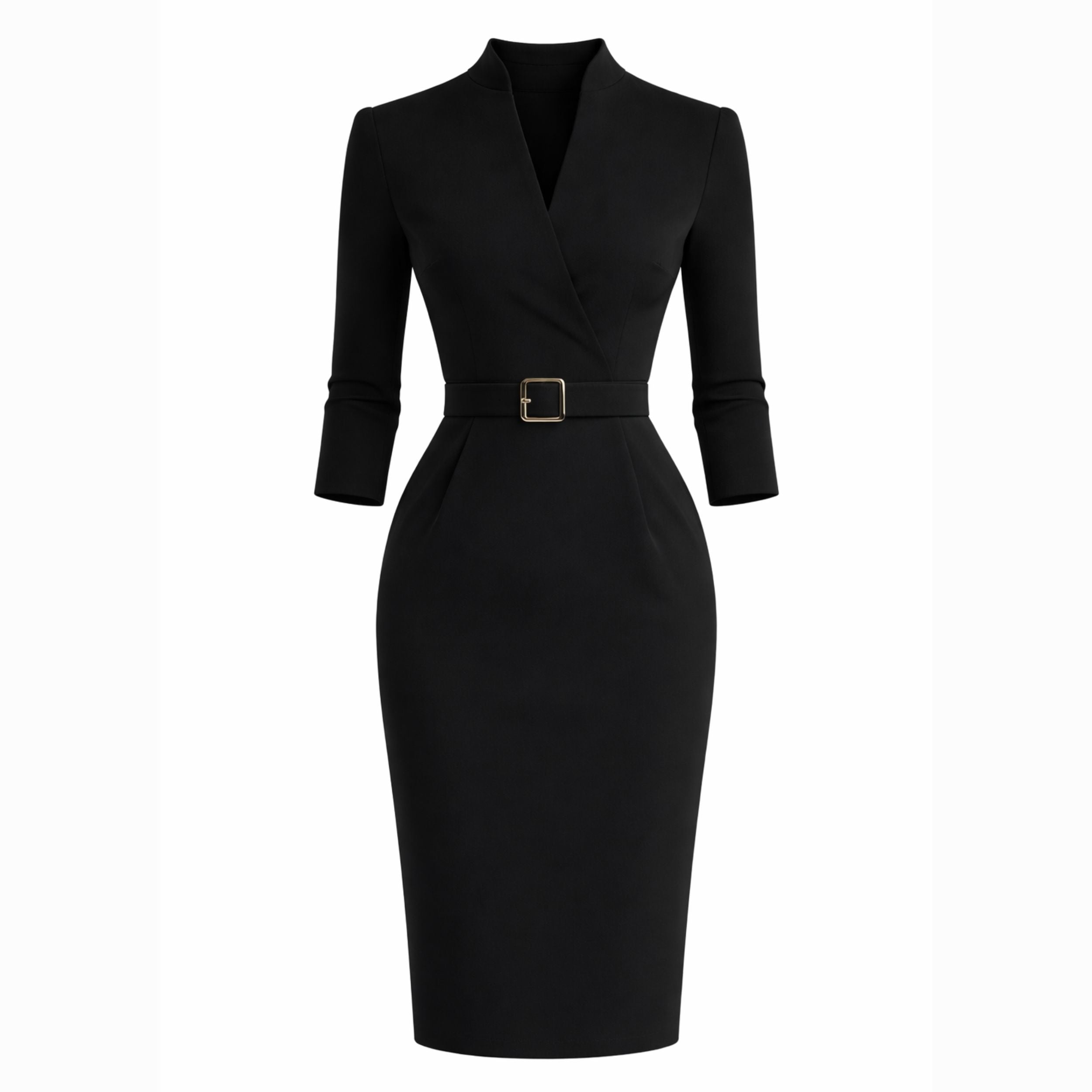 Belted Sheath Dress for Women – Elegant Structured Design for Formal Events