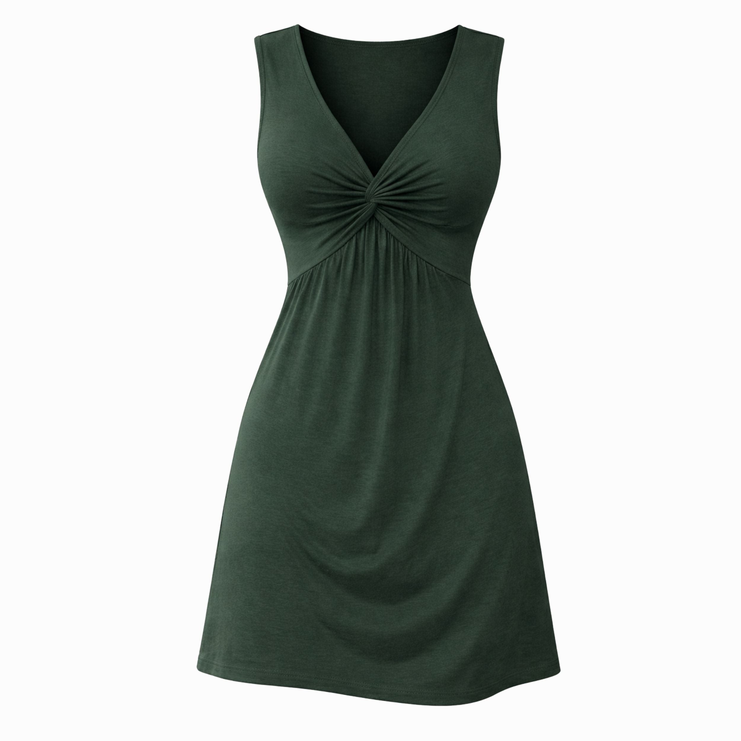 Twist Pattern Sleeveless Short Dress | Casual Summer Style for Women