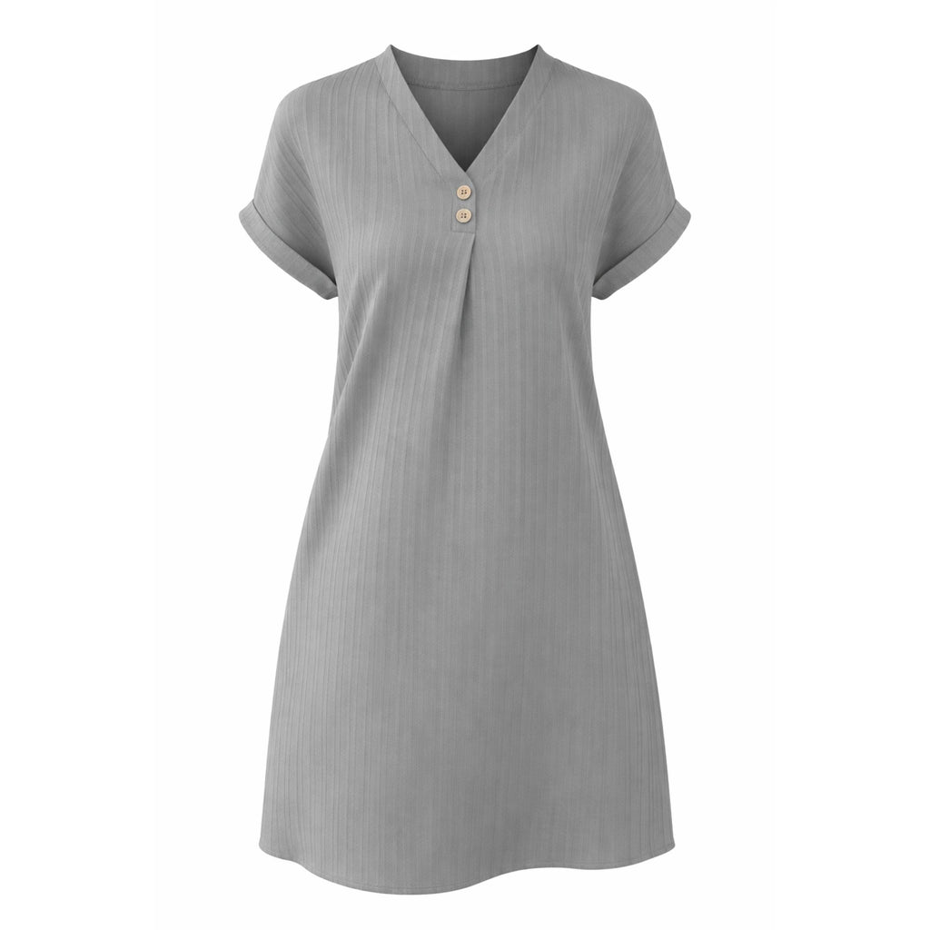 V-Neck Short Sleeve Dress for Women | Relaxed Fit | Summer Casual Wear