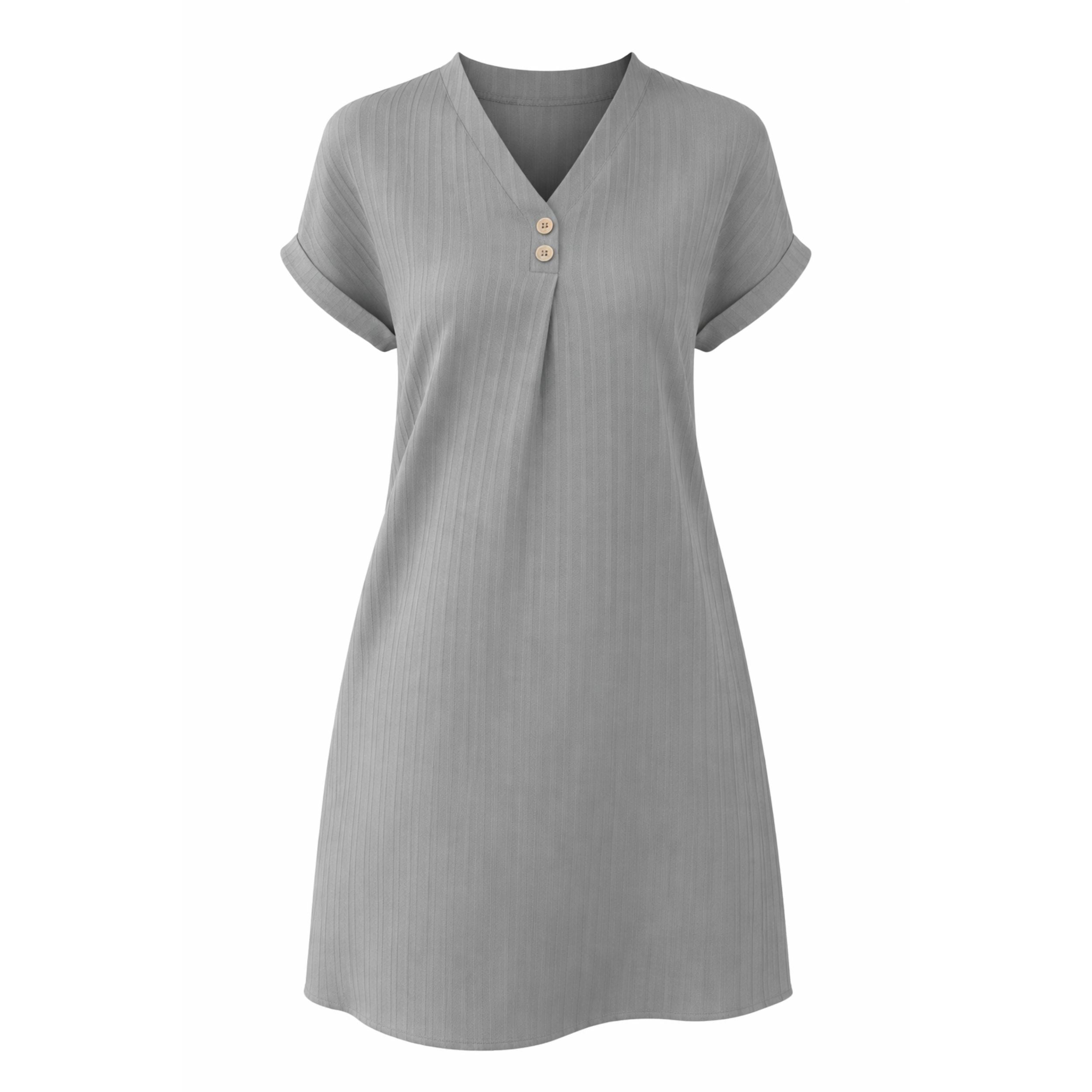 V-Neck Short Sleeve Dress for Women | Relaxed Fit | Summer Casual Wear