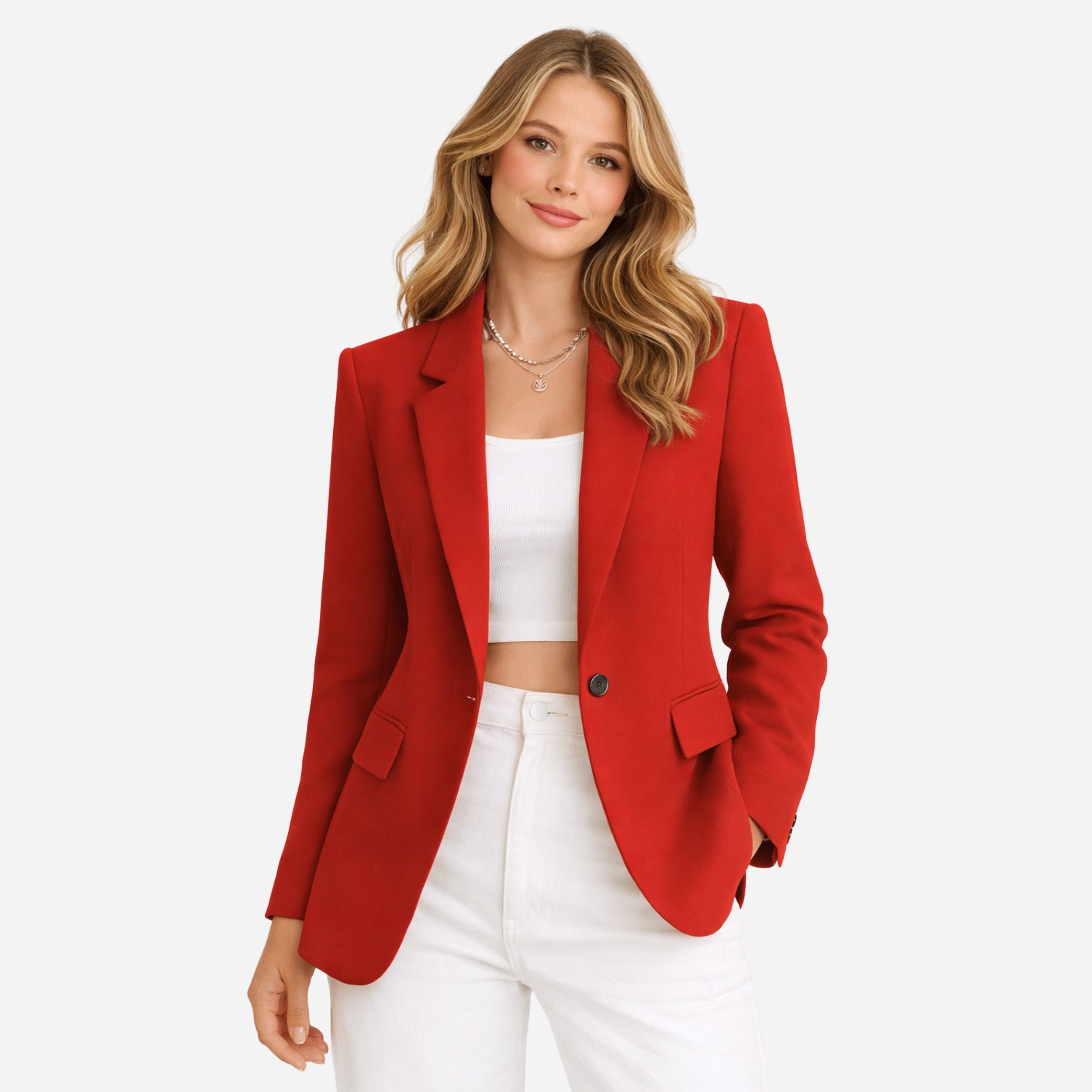 Women's Tailored Blazer - Modern Fit, Versatile Style for Work or Casual Wear