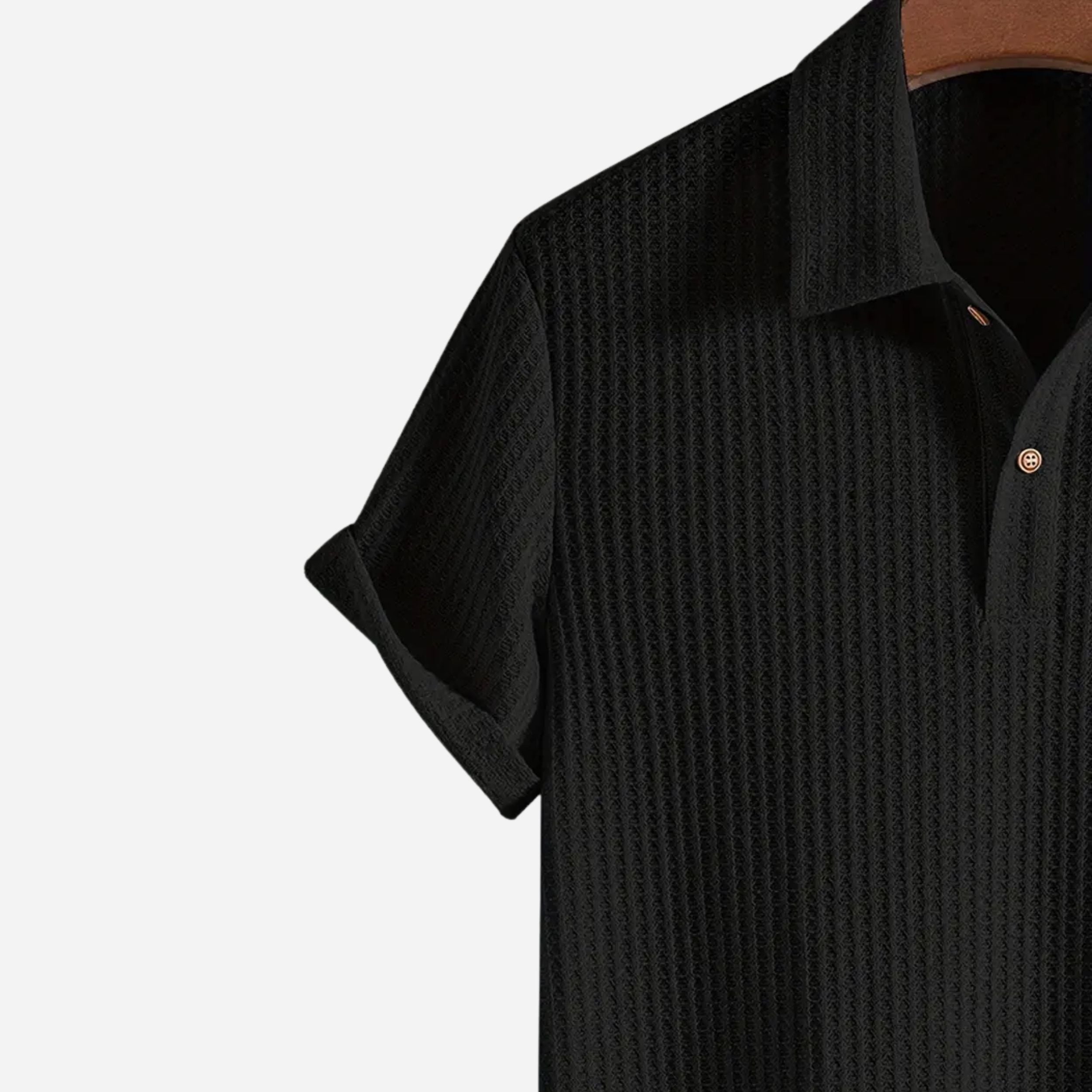 Men's Textured Polo Shirt - Classic Style for Everyday Wear