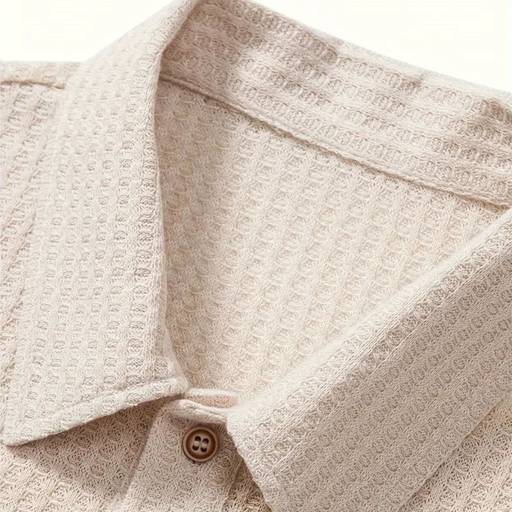 Men's Textured Polo Shirt - Classic Style for Everyday Wear