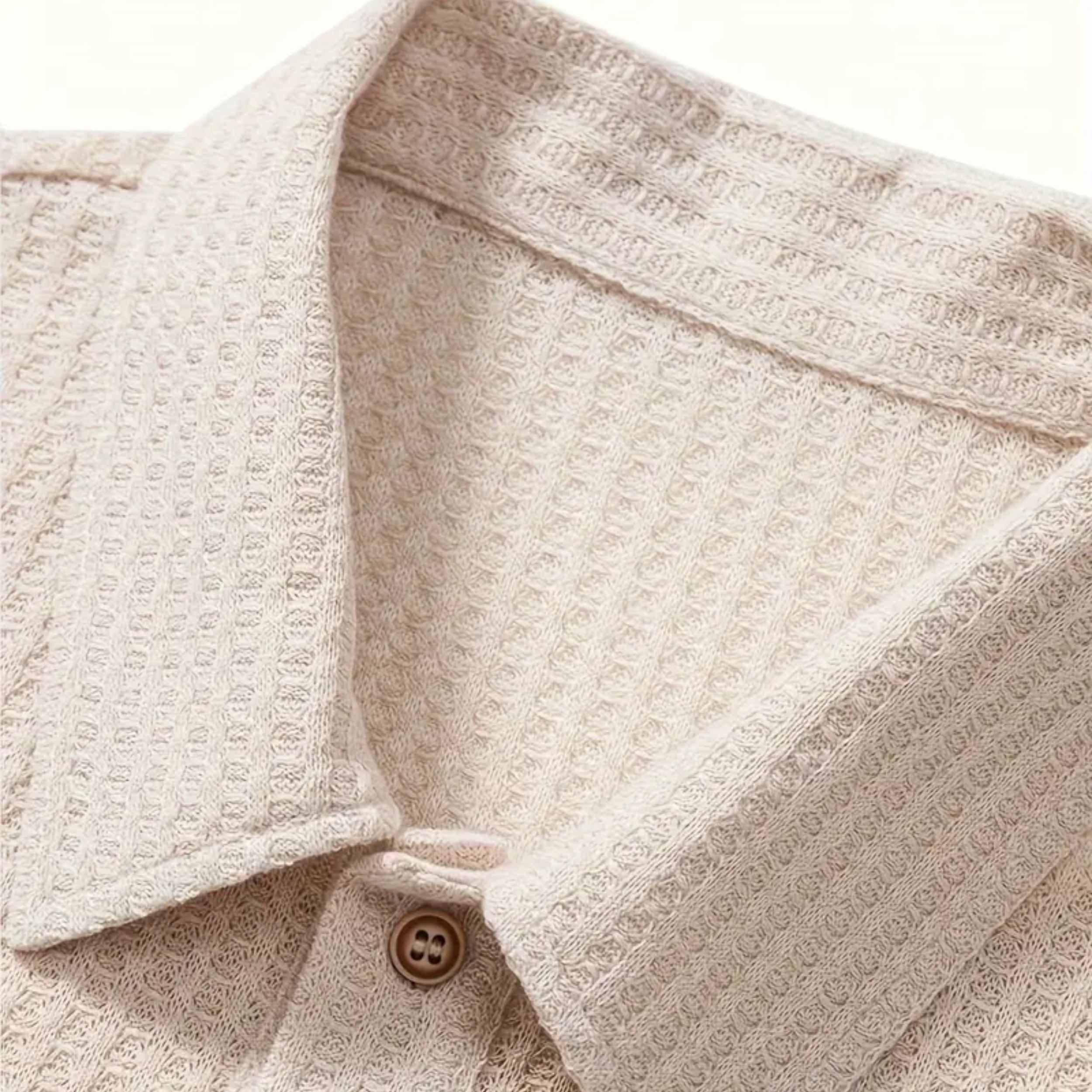 Men's Textured Polo Shirt - Classic Style for Everyday Wear