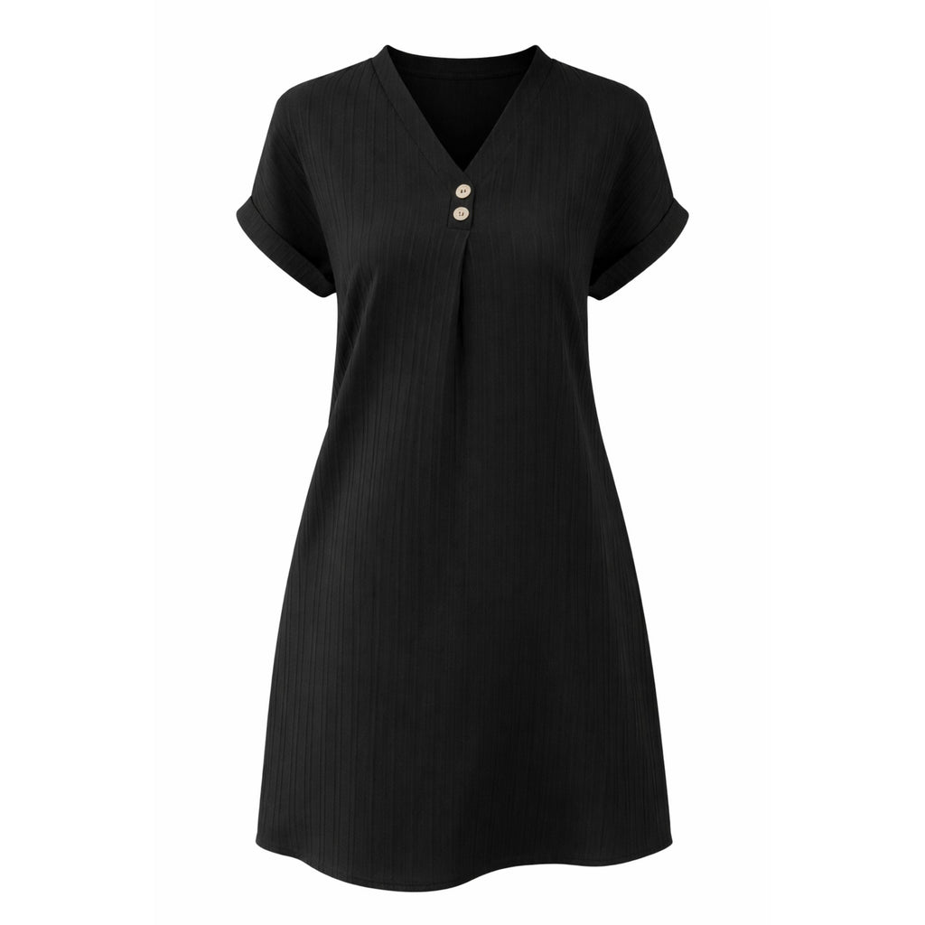 V-Neck Short Sleeve Dress for Women | Relaxed Fit | Summer Casual Wear