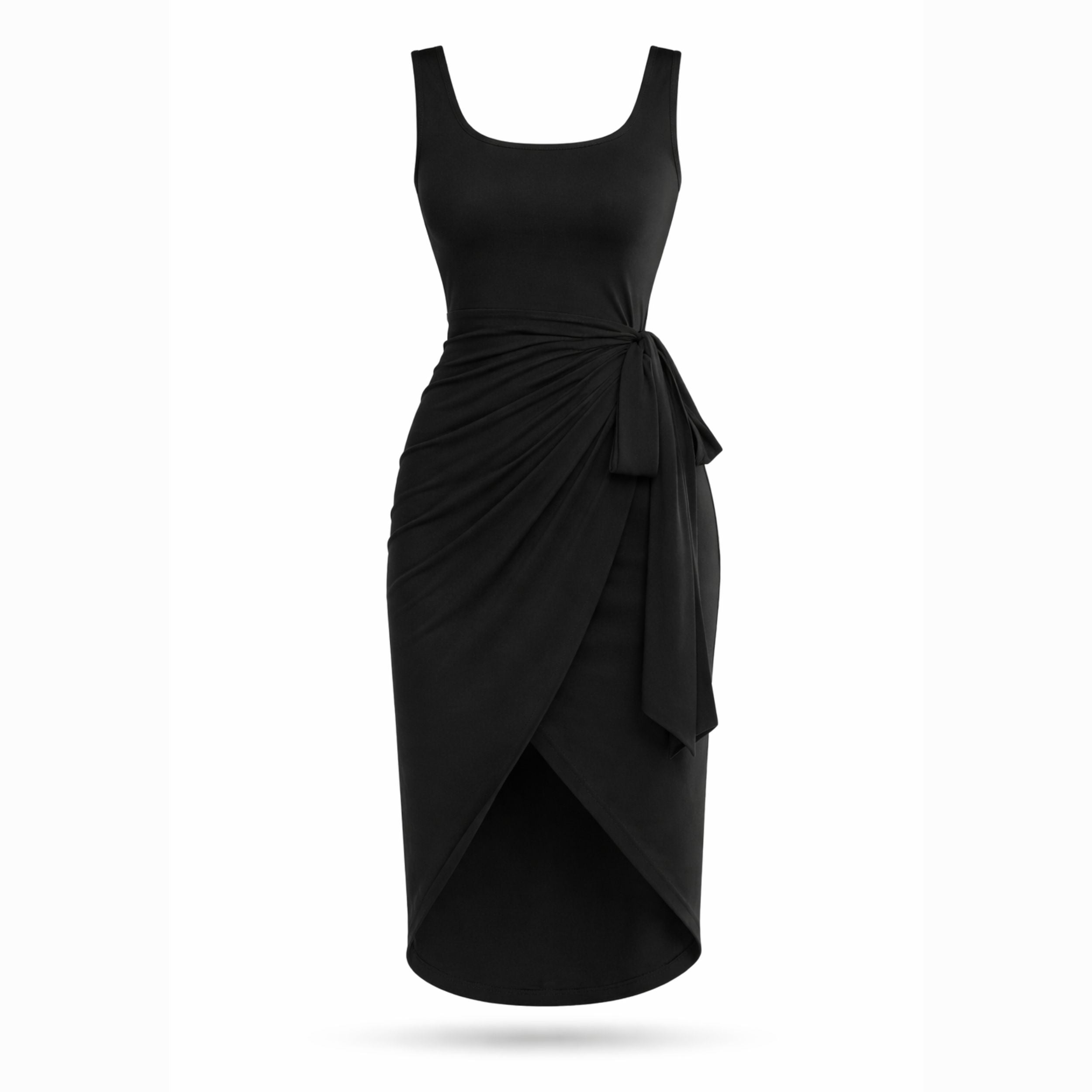 Women's Tie-Side Maxi Dress - Elegant Flowing Style for Casual Wear