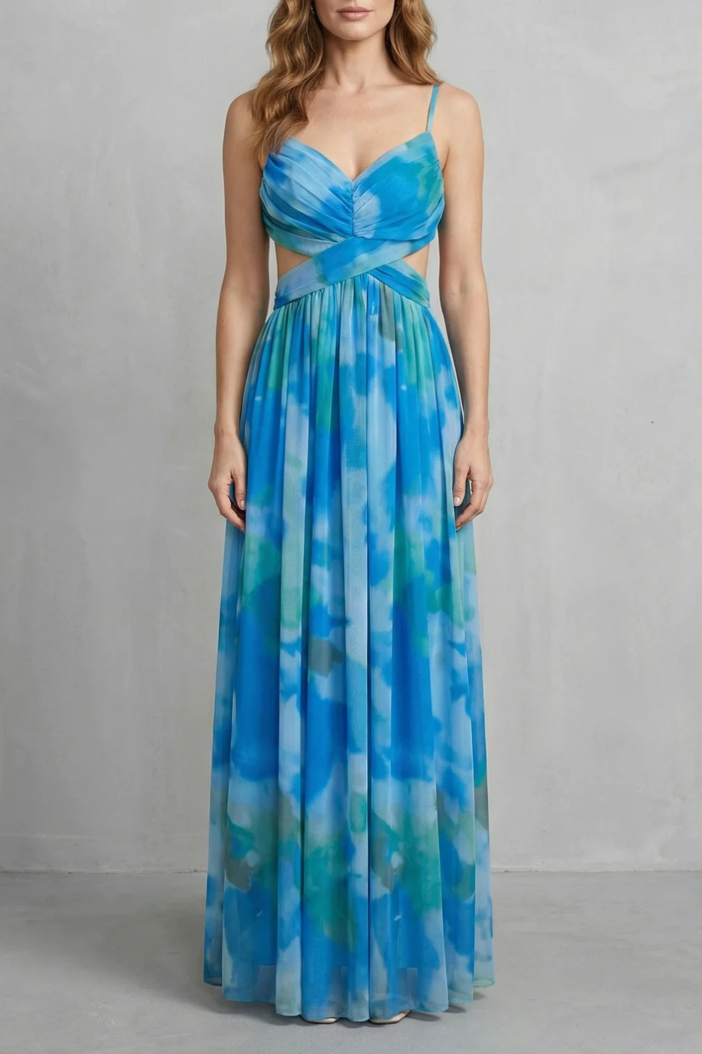 Watercolour Maxi Dress - Sleeveless, Lightweight, Elegant Summer Wear