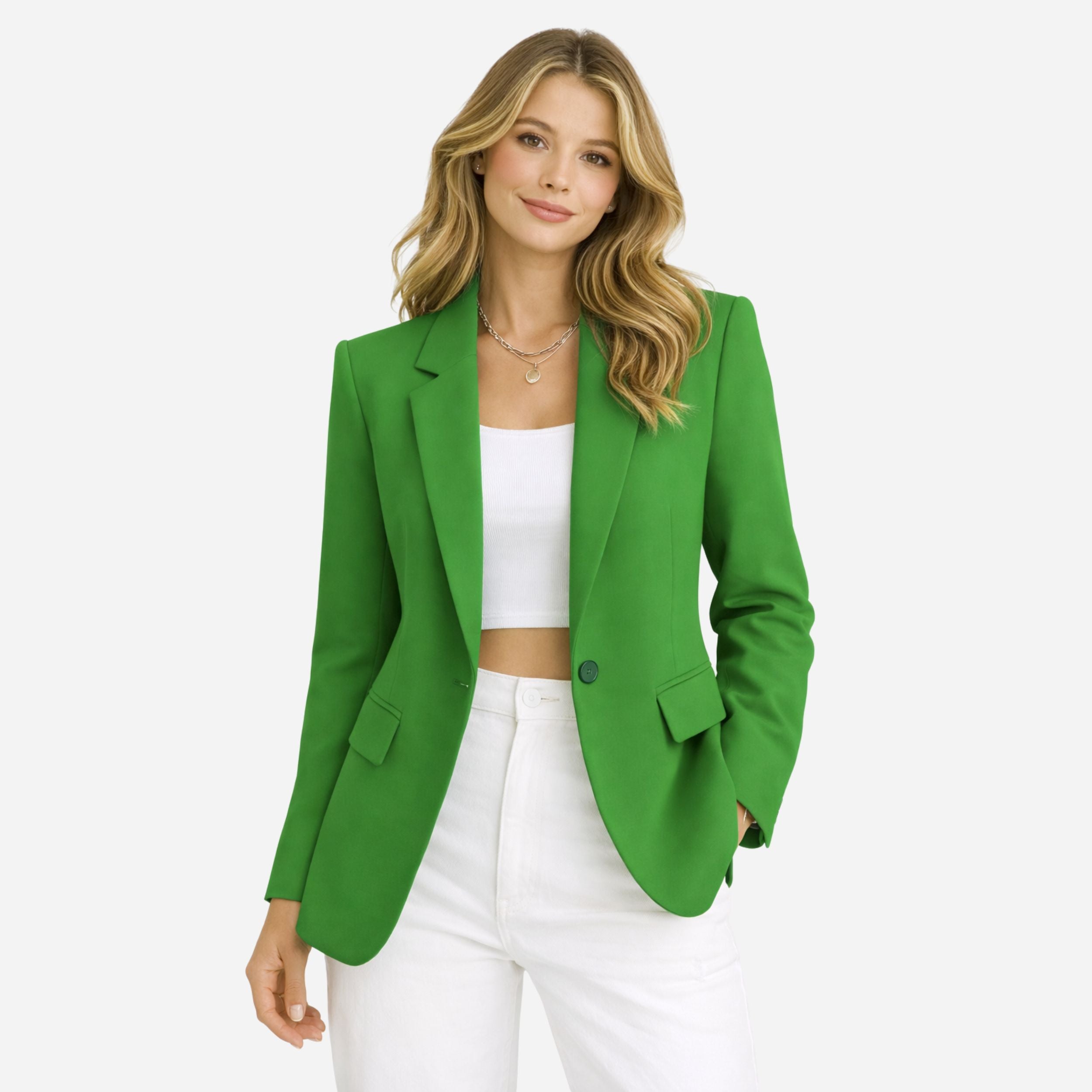 Women's Tailored Blazer - Modern Fit, Versatile Style for Work or Casual Wear