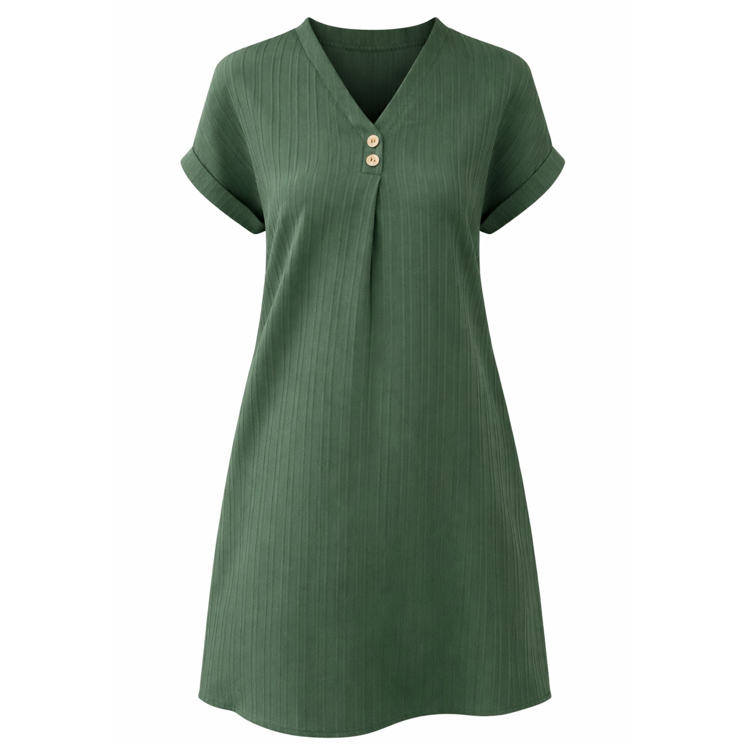 V-Neck Short Sleeve Dress for Women | Relaxed Fit | Summer Casual Wear
