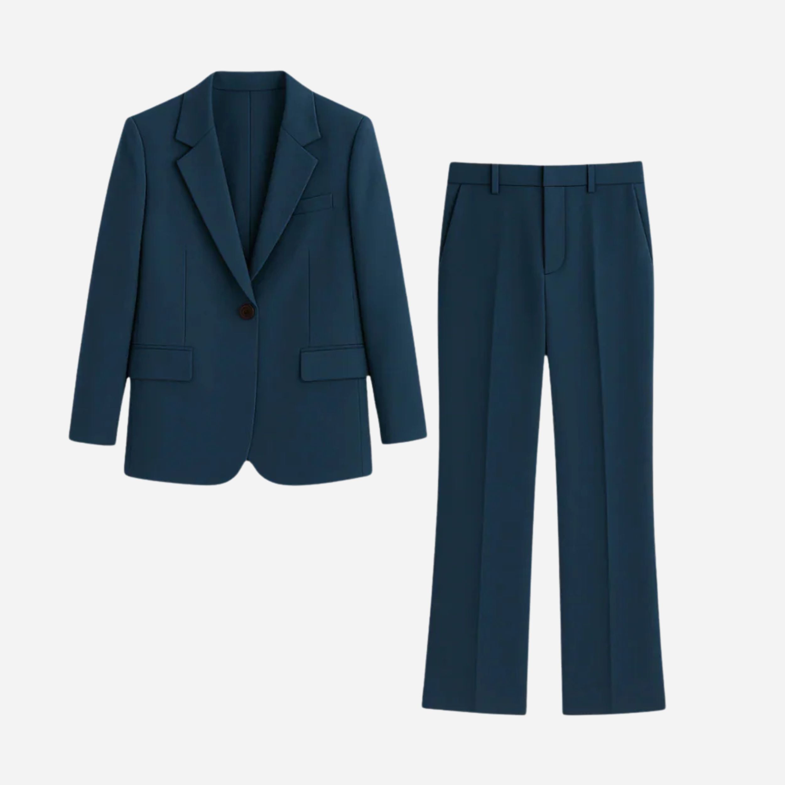 Chic Women's Tailored Blazer and Trousers Suit Set for Office Wear