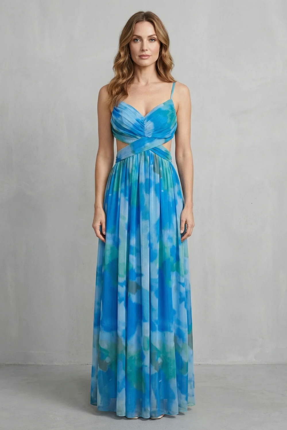 Watercolour Maxi Dress - Sleeveless, Lightweight, Elegant Summer Wear