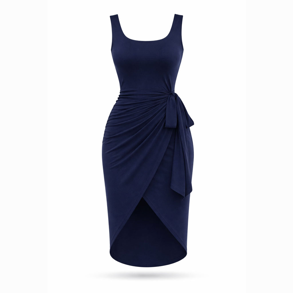 Women's Tie-Side Maxi Dress - Elegant Flowing Style for Casual Wear