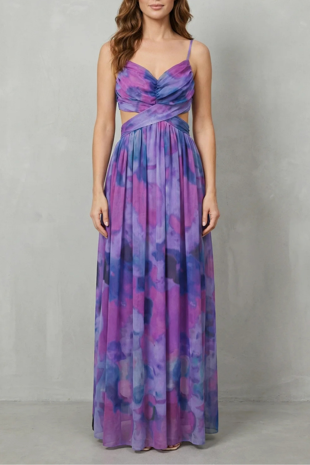 Watercolour Maxi Dress - Sleeveless, Lightweight, Elegant Summer Wear