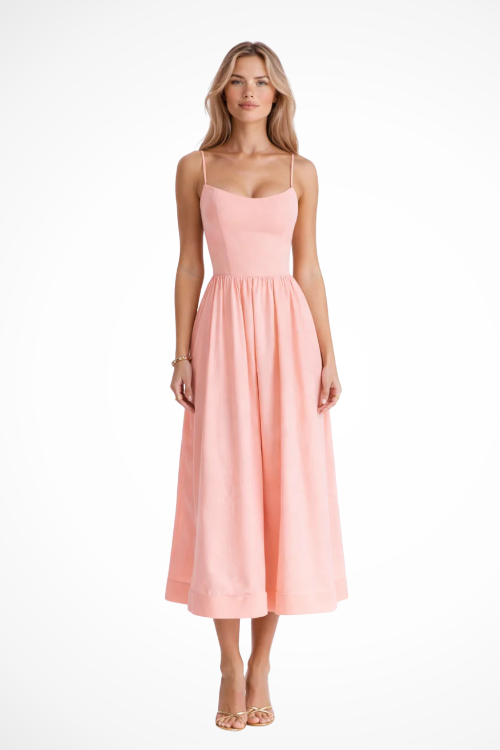 A-Line Midi Dress for Women | Ascot Style | Elegant Wedding Guest Attire | Lightweight Fabric