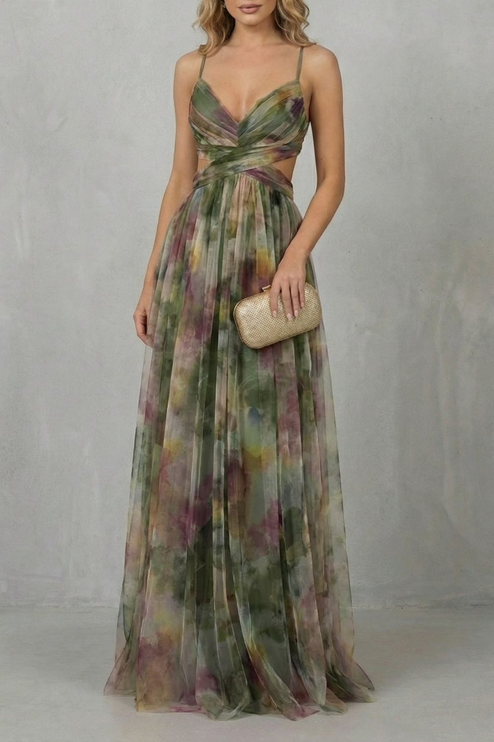 Watercolour Maxi Dress - Sleeveless, Lightweight, Elegant Summer Wear