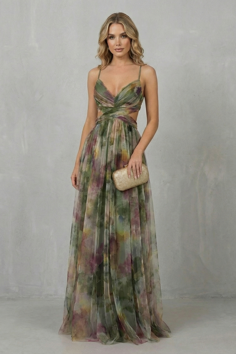 Watercolour Maxi Dress - Sleeveless, Lightweight, Elegant Summer Wear