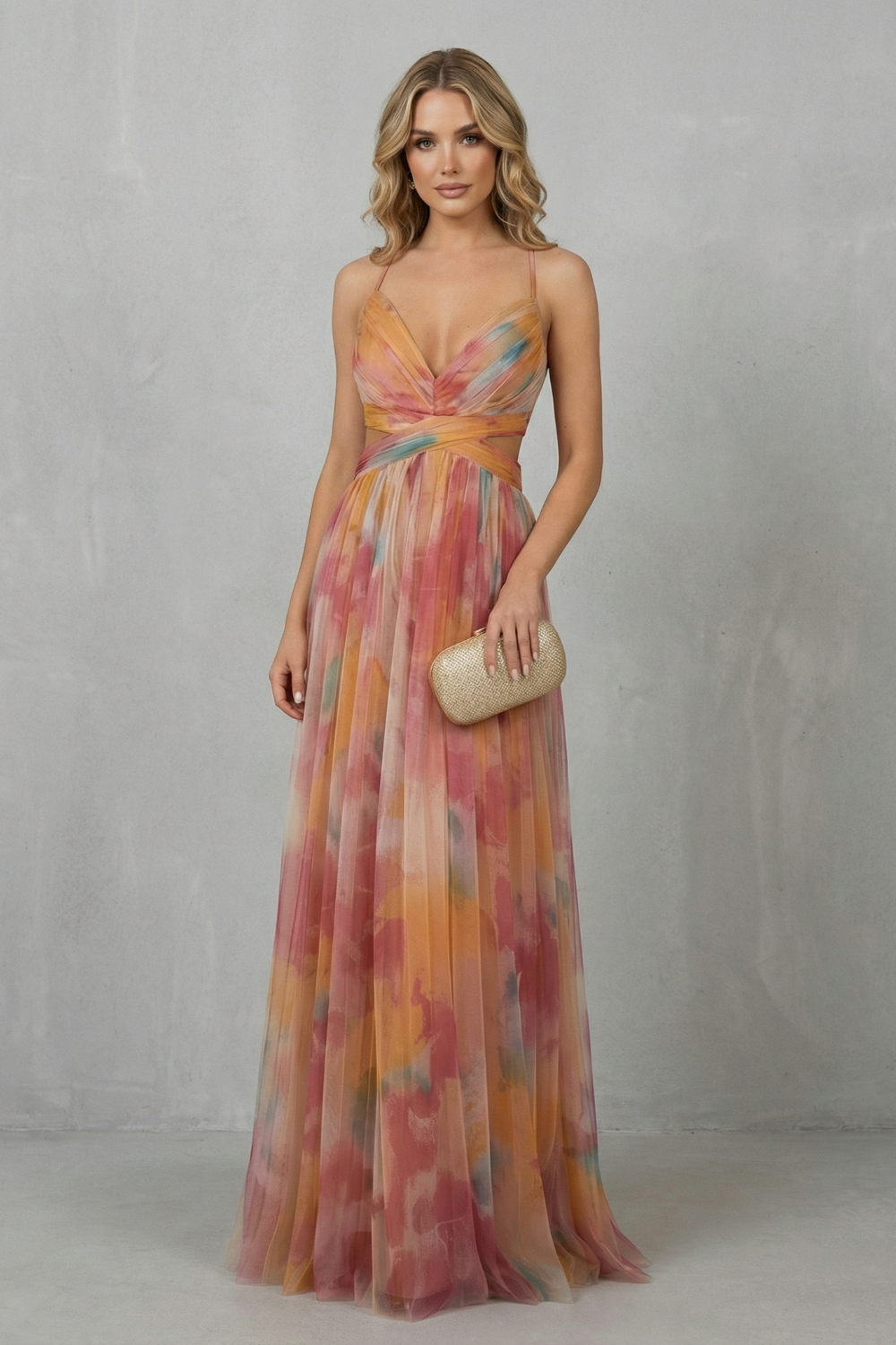 Watercolour Maxi Dress - Sleeveless, Lightweight, Elegant Summer Wear