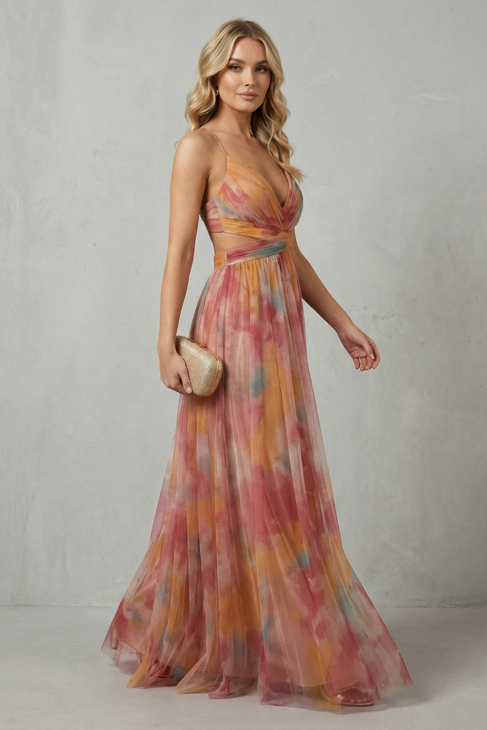 Watercolour Maxi Dress - Sleeveless, Lightweight, Elegant Summer Wear