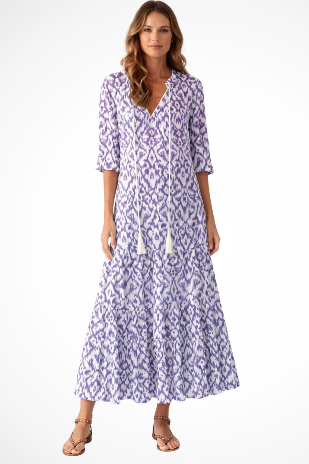 Boho Maxi Beach Dress for Women | Lightweight Cotton Fabric | Perfect for Summer Vacations and Casual Outings