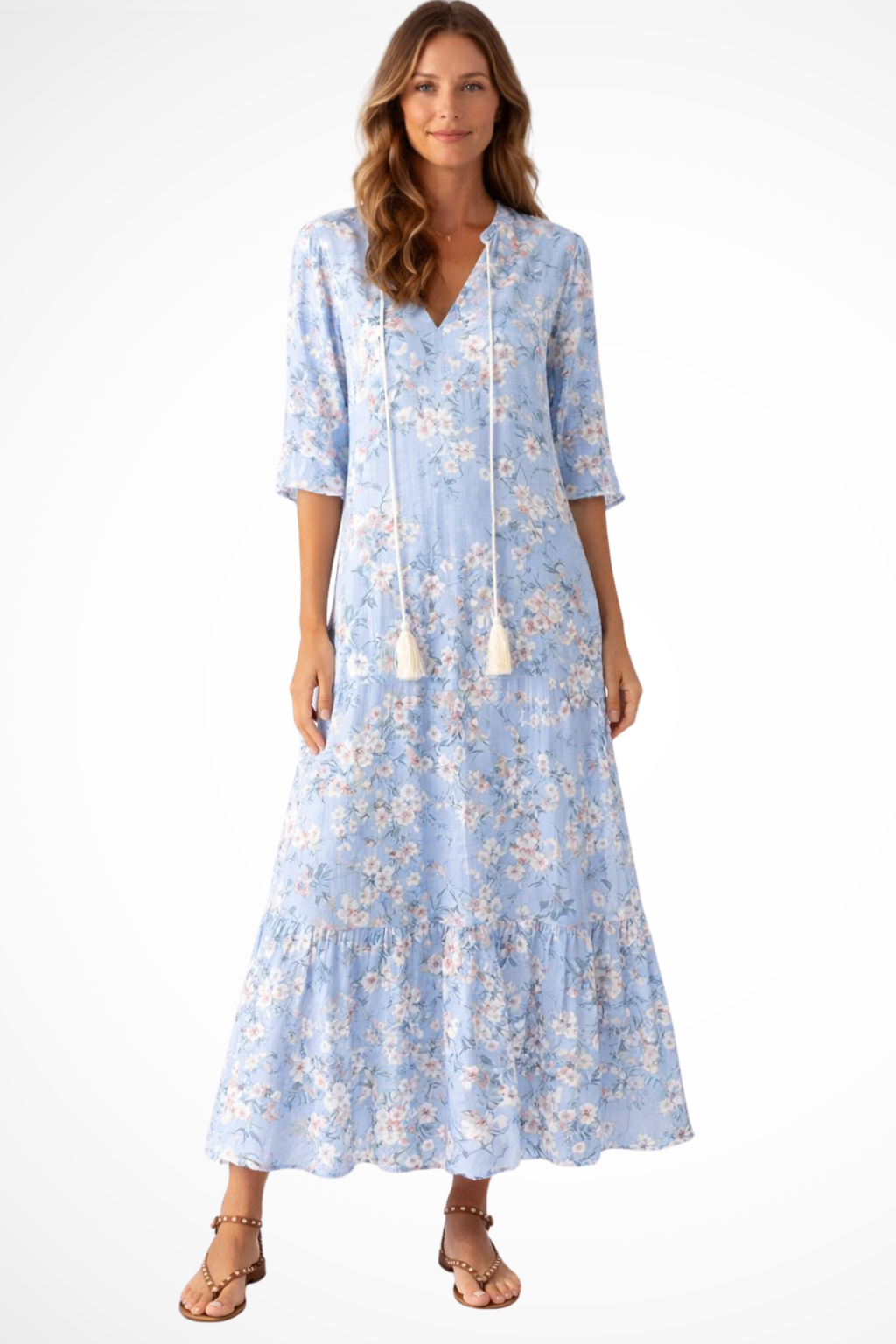 Boho Maxi Beach Dress for Women | Lightweight Cotton Fabric | Perfect for Summer Vacations and Casual Outings