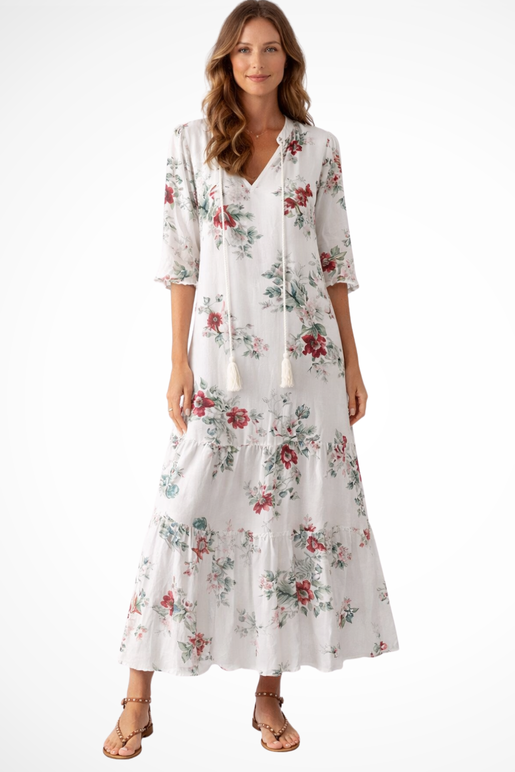 Boho Maxi Beach Dress for Women | Lightweight Cotton Fabric | Perfect for Summer Vacations and Casual Outings