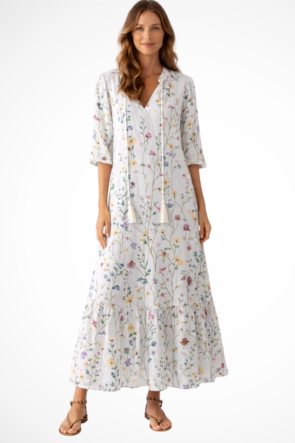 Boho Maxi Beach Dress for Women | Lightweight Cotton Fabric | Perfect for Summer Vacations and Casual Outings