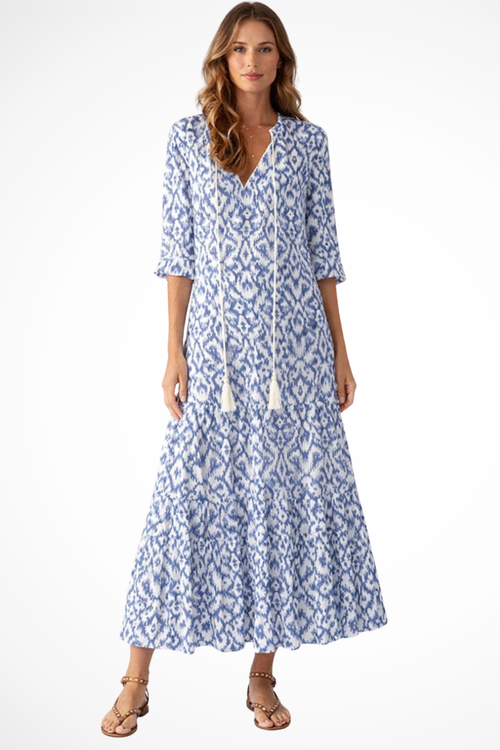 Boho Maxi Beach Dress for Women | Lightweight Cotton Fabric | Perfect for Summer Vacations and Casual Outings