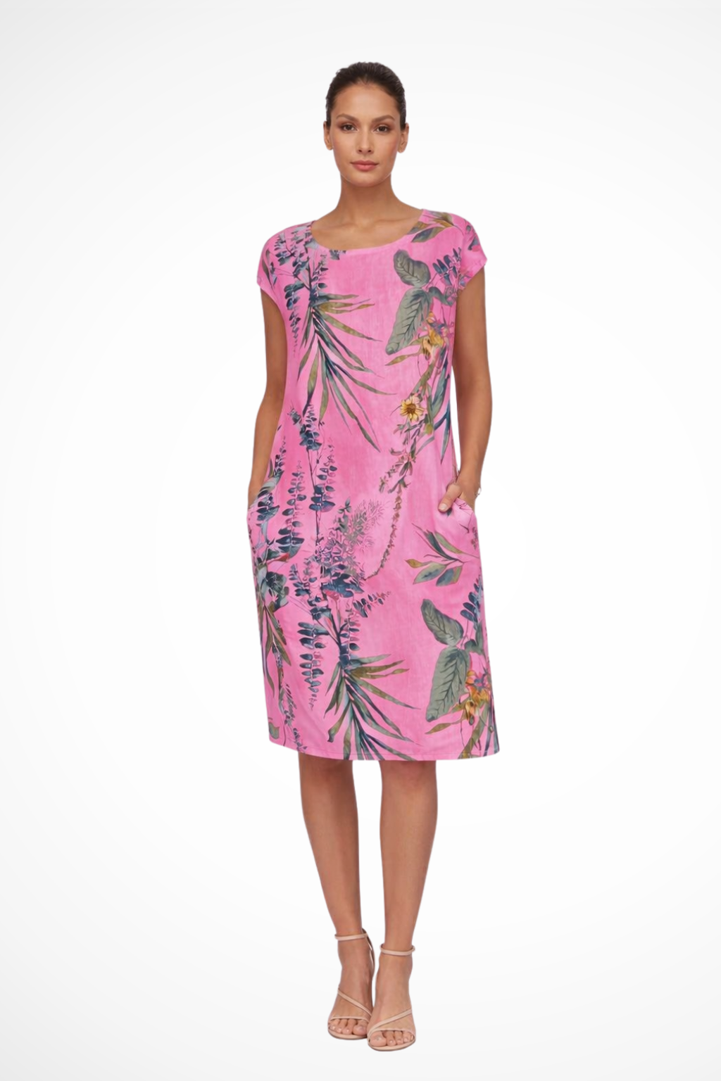Casual Summer Dress for Women | Relaxed Fit with Botanical Print | Lightweight Cotton Blend | Ideal for Everyday Wear