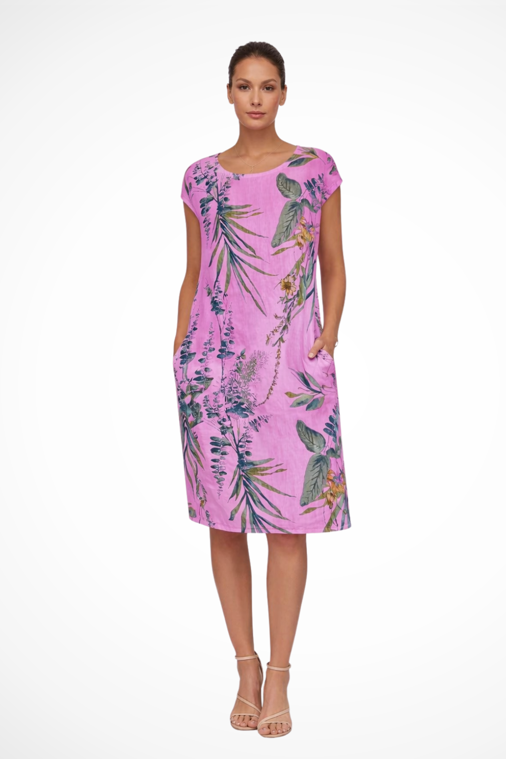 Casual Summer Dress for Women | Relaxed Fit with Botanical Print | Lightweight Cotton Blend | Ideal for Everyday Wear