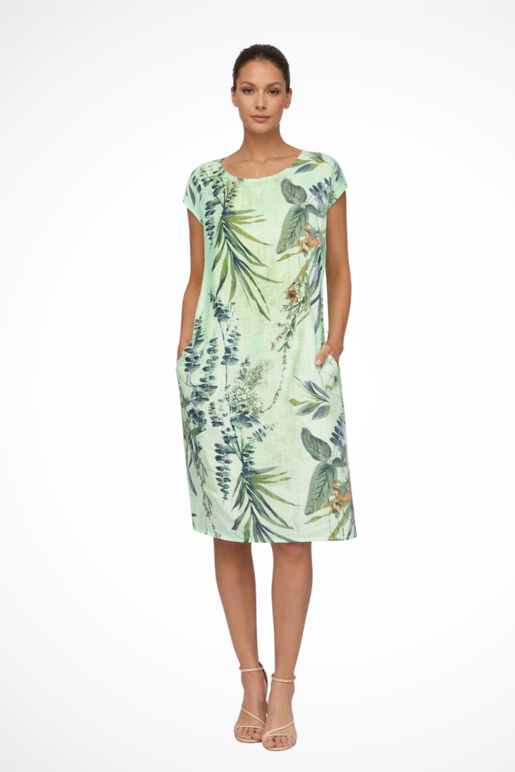 Casual Summer Dress for Women | Relaxed Fit with Botanical Print | Lightweight Cotton Blend | Ideal for Everyday Wear
