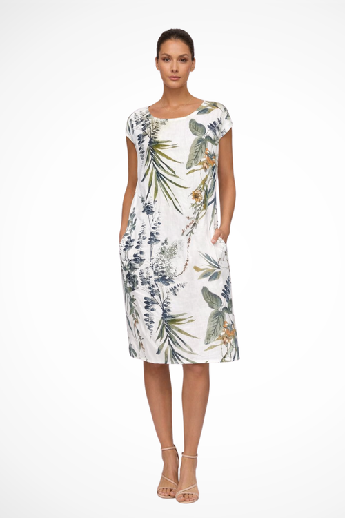 Casual Summer Dress for Women | Relaxed Fit with Botanical Print | Lightweight Cotton Blend | Ideal for Everyday Wear