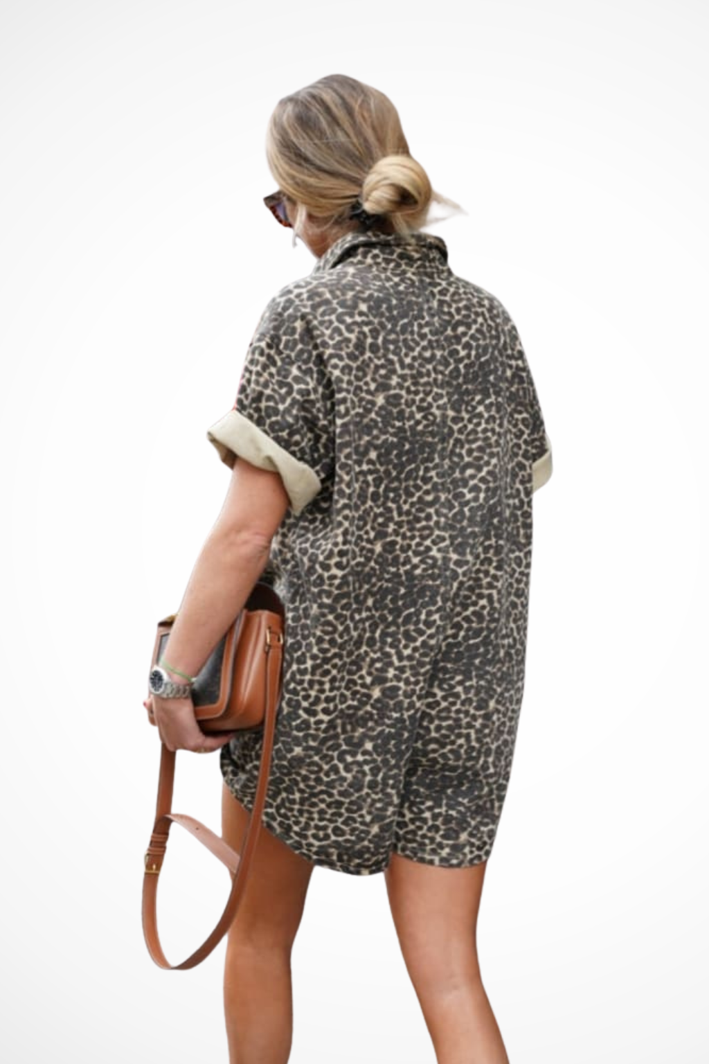 Cheetah Print Mini Romper for Women | Button Front Design | Spring Fashion Outfit