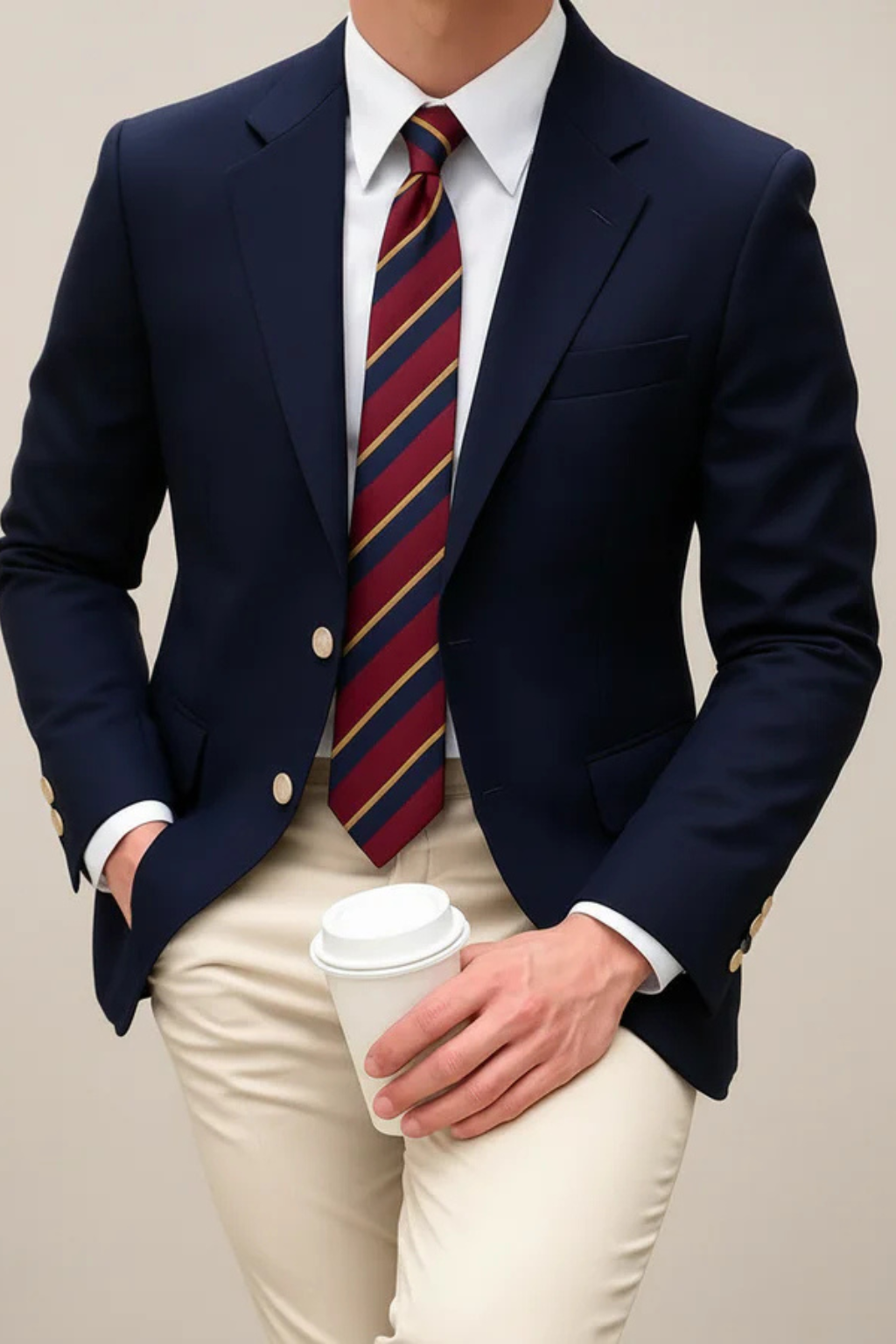 Classic Notch Lapel Blazer Jacket for Men | Tailored Fit | Formal Wear | Versatile Style for Business and Events
