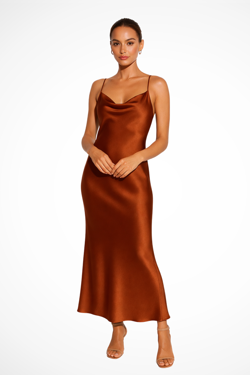 Draped Cowl Neck Maxi Dress | Elegant Formal Wear for Women | Perfect for Special Occasions