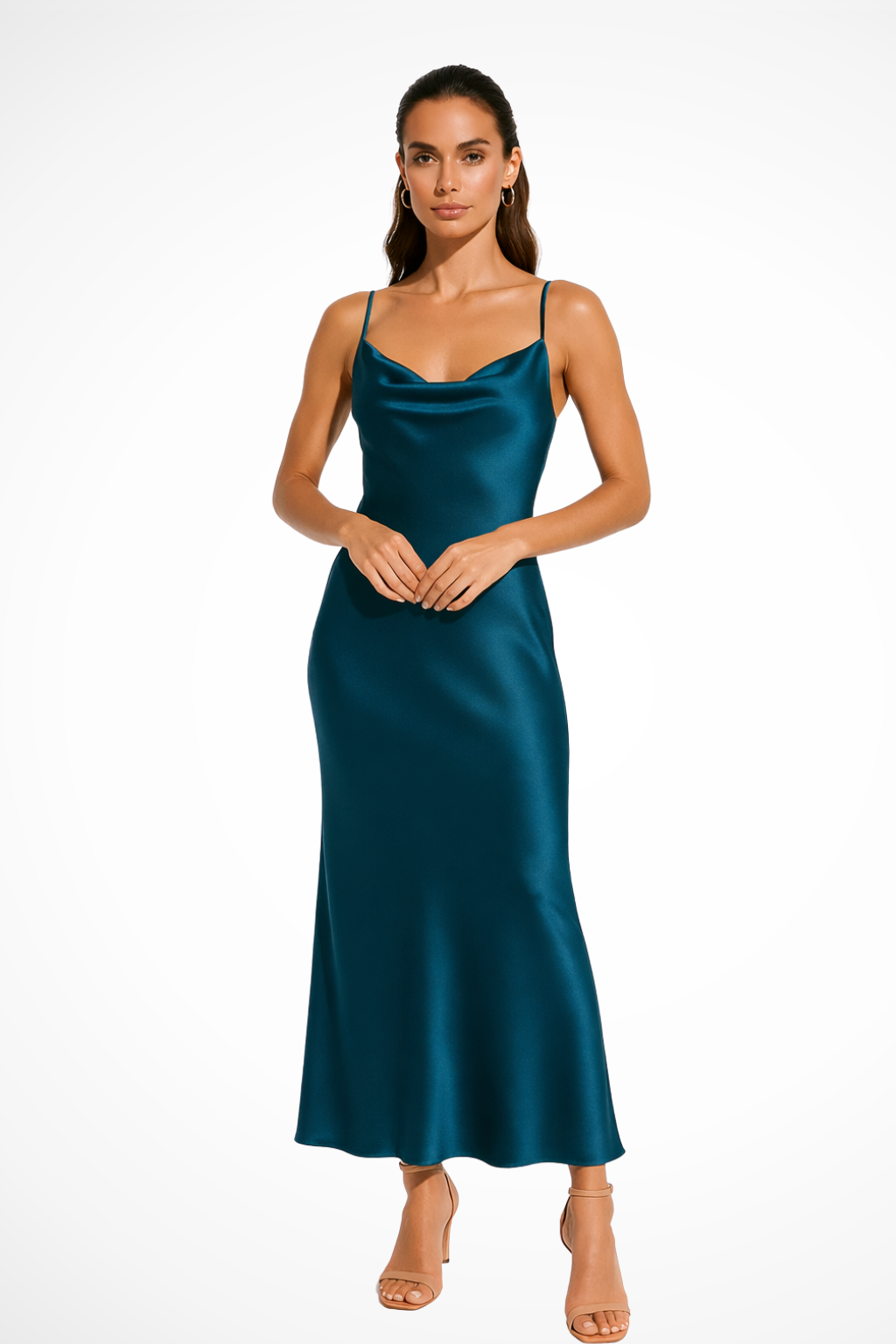 Draped Cowl Neck Maxi Dress | Elegant Formal Wear for Women | Perfect for Special Occasions