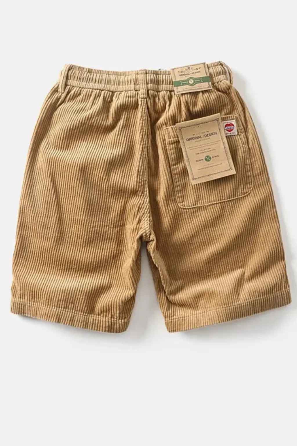 Elasticated Drawstring Waist Wide Wale Corduroy Casual Shorts for Men - Comfortable and Versatile Summer Wear