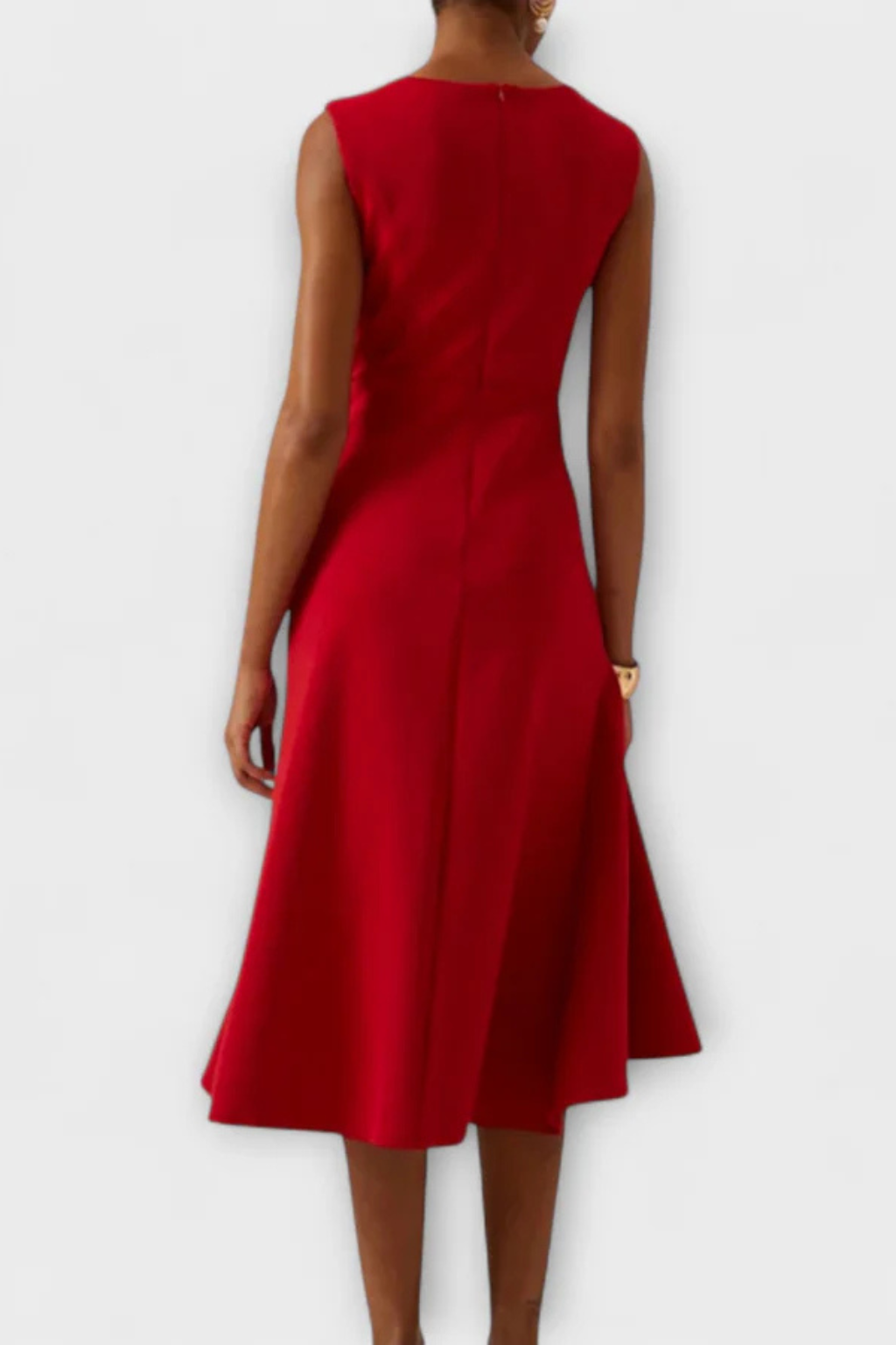 Elegant Pleated Midi Summer Dress for Women with Waist Tie - Lightweight Fabric, Perfect for Casual Outings and Events
