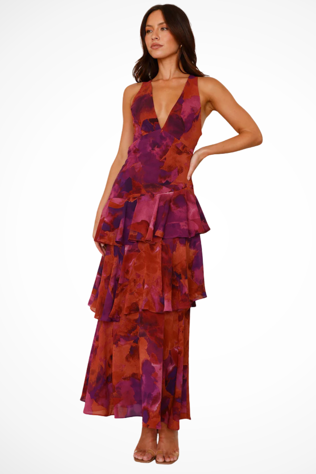 Elegant Spring Maxi Dress for Women | Layered Skirt Design | Perfect for Casual or Formal Occasions