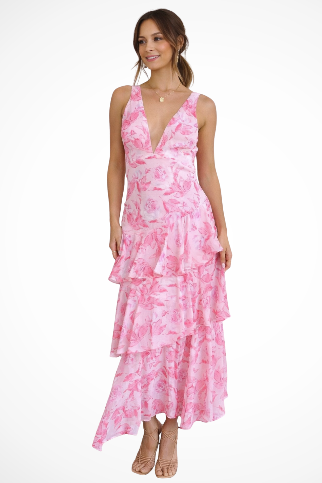 Elegant Spring Maxi Dress for Women | Layered Skirt Design | Perfect for Casual or Formal Occasions