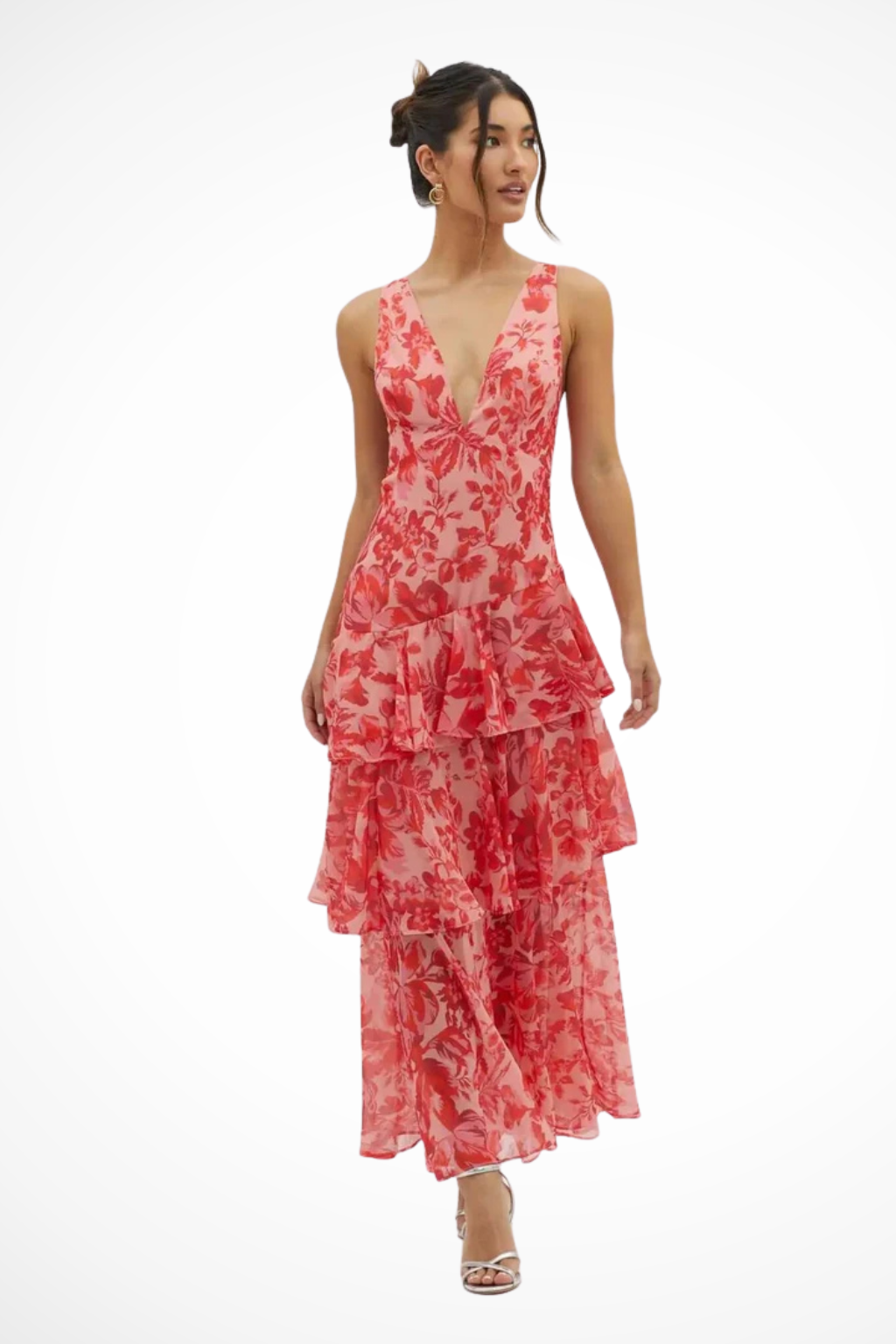 Elegant Spring Maxi Dress for Women | Layered Skirt Design | Perfect for Casual or Formal Occasions